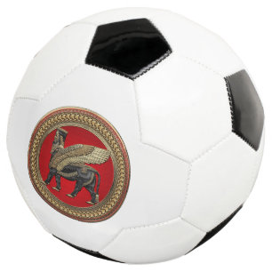 Bola De Futebol [400] Touro Assírio: Dourado e negro Lamaçu
