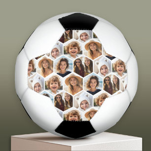 Bola De Futebol 5 Colagem de Fotografias Honeycomb Hexagon Padrão 