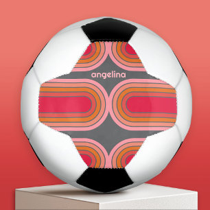 Bola De Futebol 70 Arte de Linha Inspirada Arca Vermelha Sunset La