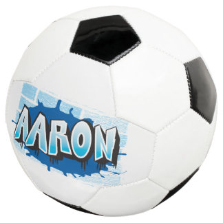 Bola De Futebol Aaron Seu Nome De Grafite Fundo Muro De tijolos So