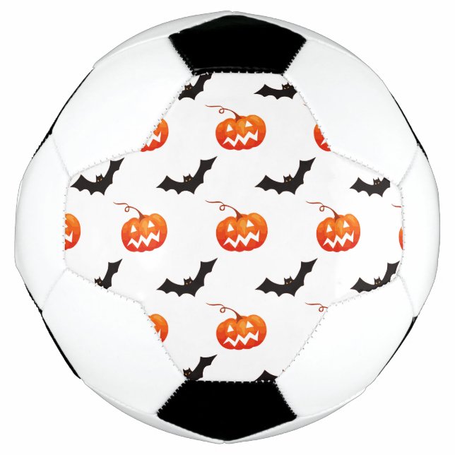 Bola De Futebol Abóboras e Morcegos de Halloween, Doce ou Travessu (Frente)
