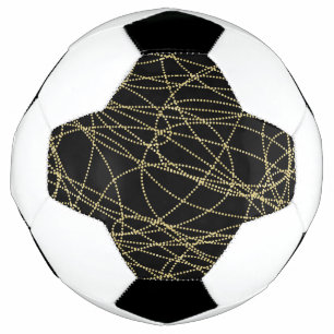 Bola De Futebol Abstrato Glitzy Dourado preto