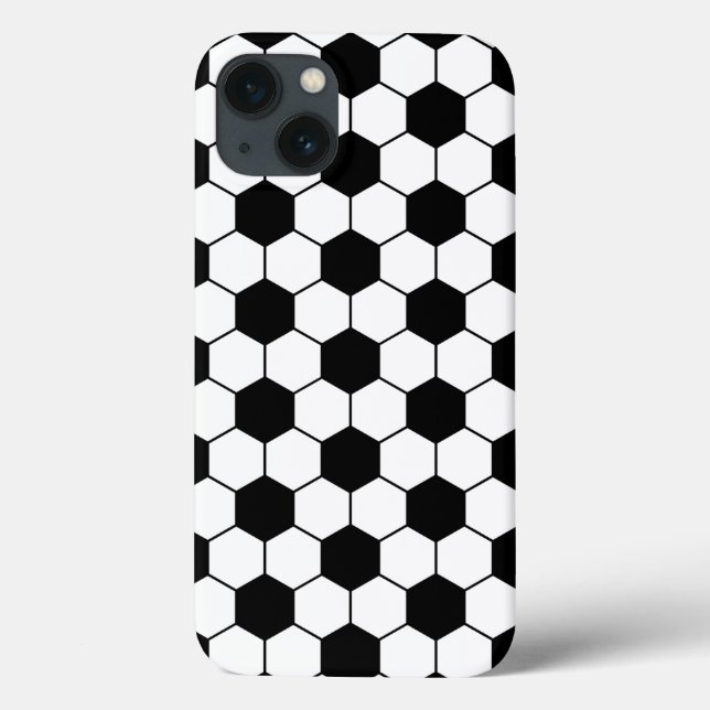 Bola de futebol adaptada padrão Preto Branco (Verso)