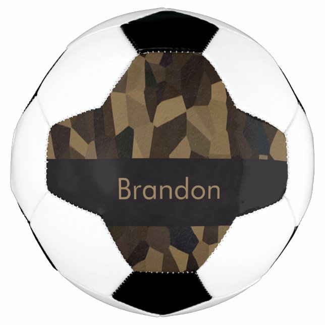 Bola De Futebol Adesivo em forma geométrica castanha (Frente)