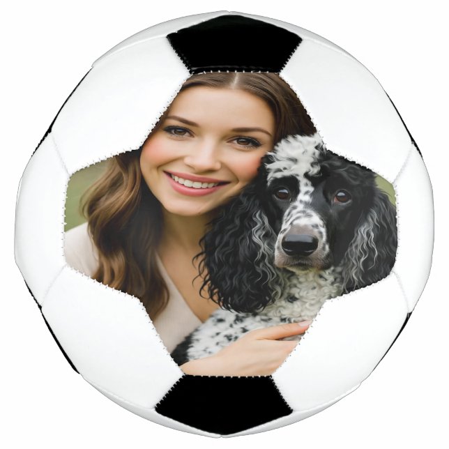 Bola De Futebol Adicionar Foto do Poddle Personalizar Customizar (Frente)