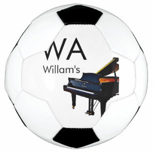 Bola De Futebol Adicionar letra inicial monograma nome texto piano