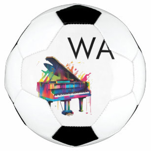 Bola De Futebol Adicionar letra inicial monograma nome texto piano