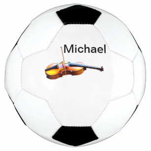 Bola De Futebol Adicione seu nome texto violino marrom amante da m
