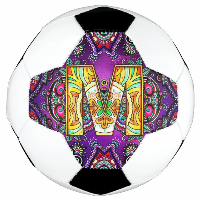 Bola De Futebol Alfabeto M mandala (Frente)