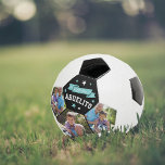 Bola De Futebol All Star Abuelito | Foto do vovô personalizado<br><div class="desc">Celebre um avô fã de futebol, apaixonado por esportes, este Dia de os pais ou Dia dos Avós com esta incrível bola de futebol personalizada para o avô. Design apresenta três das suas fotos favoritas; "All Star Abuelito" aparece no topo, juntamente com o ano, em letras colegiais com uma ilustração...</div>