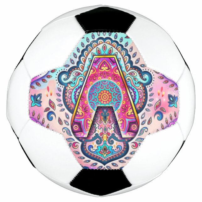 Bola De Futebol Alphabet A mandala (Frente)