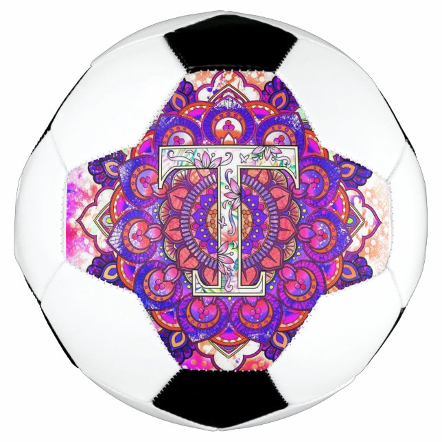 Bola De Futebol Alphabet T mandala (Frente)