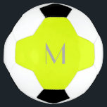 Bola De Futebol amarelo fluorescente - adicionar monograma<br><div class="desc">Soccer Ball com fundo de cor sólida amarelo fluorescente e fonte de cinza .Simples e de tendência por Alma Wad .Personalize-o com seu monograma agora .. _____________ Yellow está associado ao sinal de Gemini na astrologia Ocidental. Você pode considerar isso ao escolher sua cor.</div>