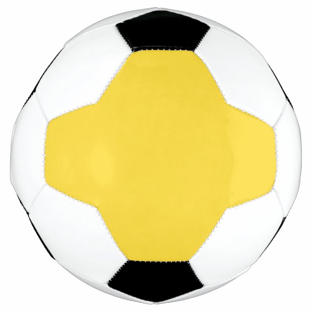 Bola De Futebol Amarelo Sol Cor Sólida | Clássico Elegante (Frente)