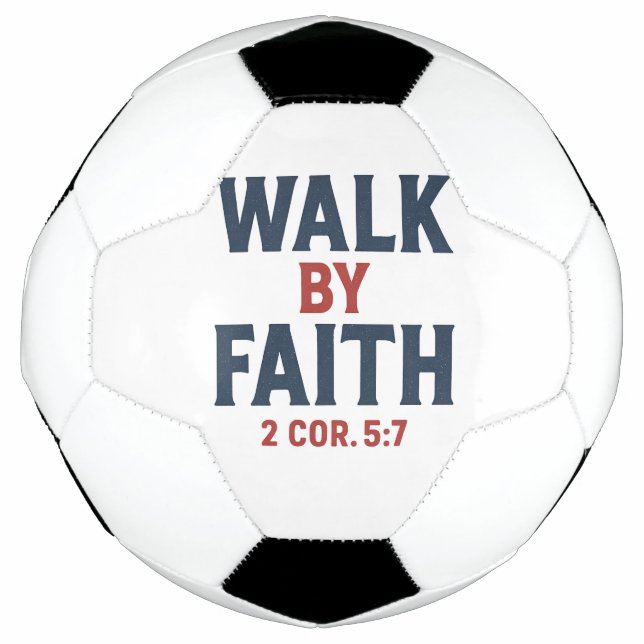 Bola De Futebol Andar pela Fé 2 Cor 5:7  (Frente)