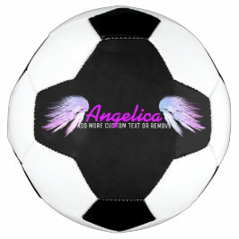 Bola De Futebol ANGEL WINGS Fantasy Color com nome roxo