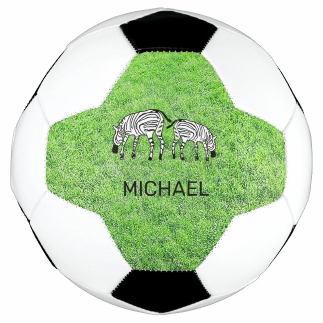 Bola De Futebol Animais, Zebras Queniana Feliz e Bonita (Frente)