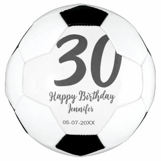 Bola De Futebol aniversário de 30 anos adicionar nome data ano ano
