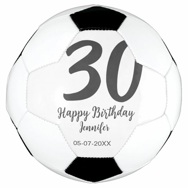 Bola De Futebol aniversário de 30 anos adicionar nome data ano ano (Frente)