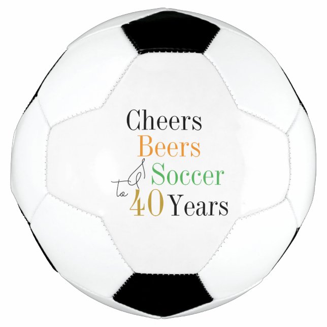 Bola De Futebol aniversário de 40 anos Soccer Abraça Cervejas Míni (Frente)