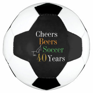 Bola De Futebol aniversário de 40 anos Soccer Anima Cervejas Preta