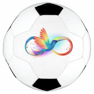 Bola De Futebol Arco-íris Hummingbird com símbolo Infinito