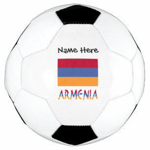 Bola De Futebol Armênia e Bandeira da Armênia com o Seu Nome Futeb