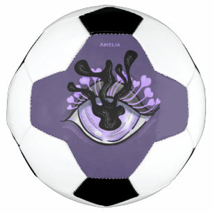 Bola De Futebol Arte de Halloween de Olho Roxo e Gótico Spooky