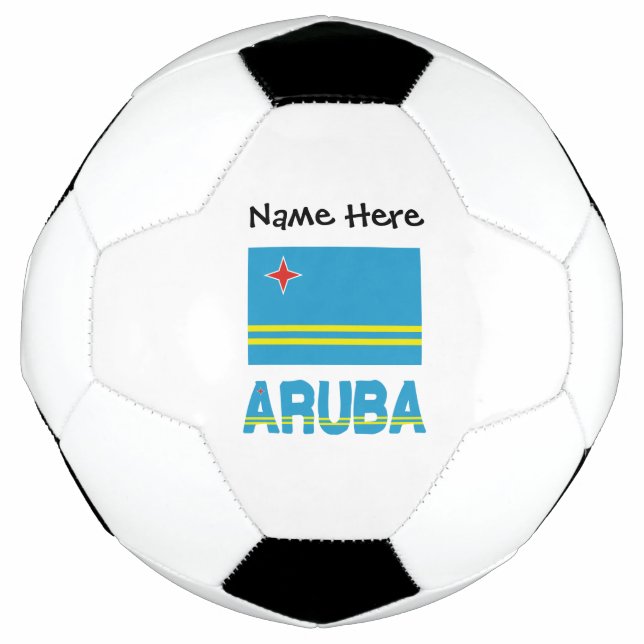 Bola De Futebol Aruba Bandeira Arubana Personalizada  (Frente)