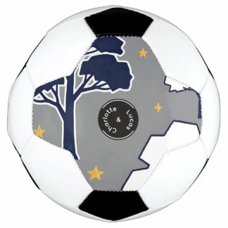Bola De Futebol Árvore e Estrela Modernas da Floresta Personalizad