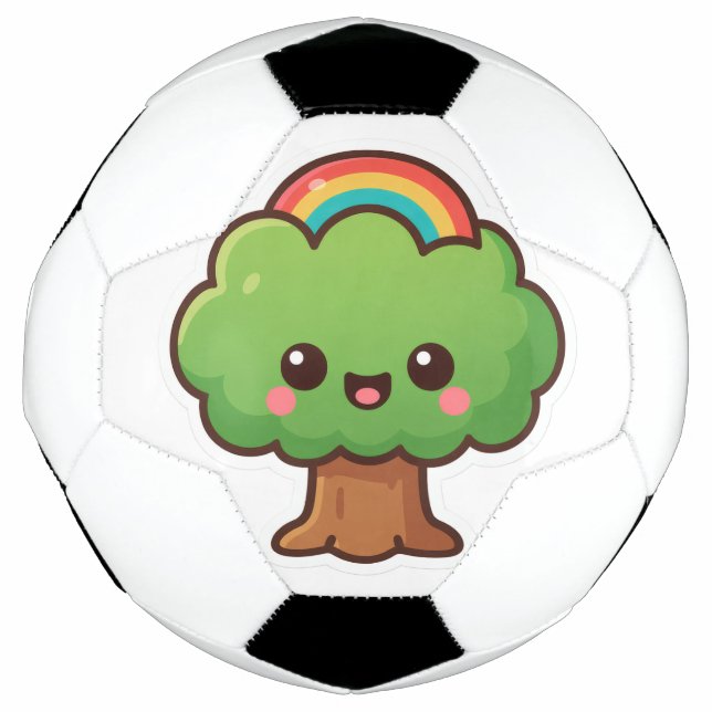 Bola De Futebol Árvore Kawaii Amigável (Frente)