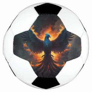 Bola De Futebol Ascensão de pássaros Phoenix com chamas