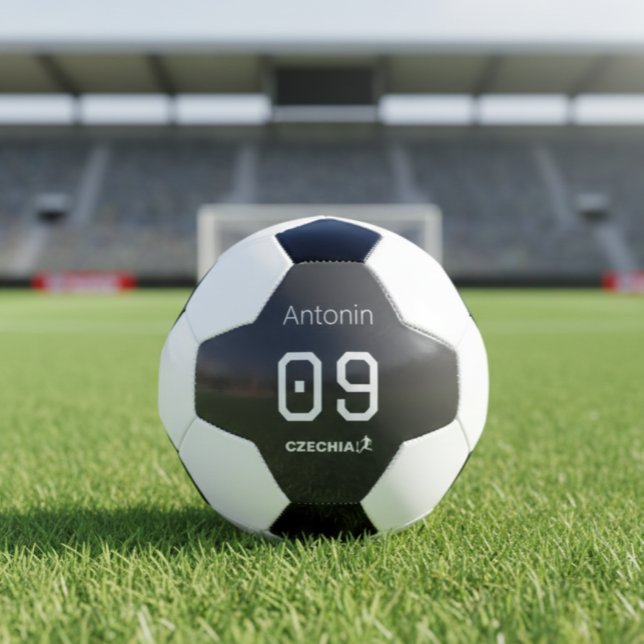 Bola De Futebol Atleta Nacional Tcheco Minimalista Personalizado (Criador carregado)