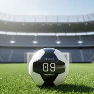 Bola De Futebol Atleta Nacional Ucraniano Minimalista Personalizad