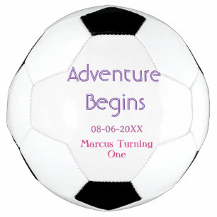 Bola De Futebol Aventura começa nome data de 1º aniversário simple