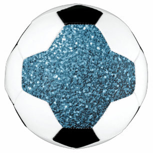Bola De Futebol Azul bebê claro brilho falso brilhos brilham