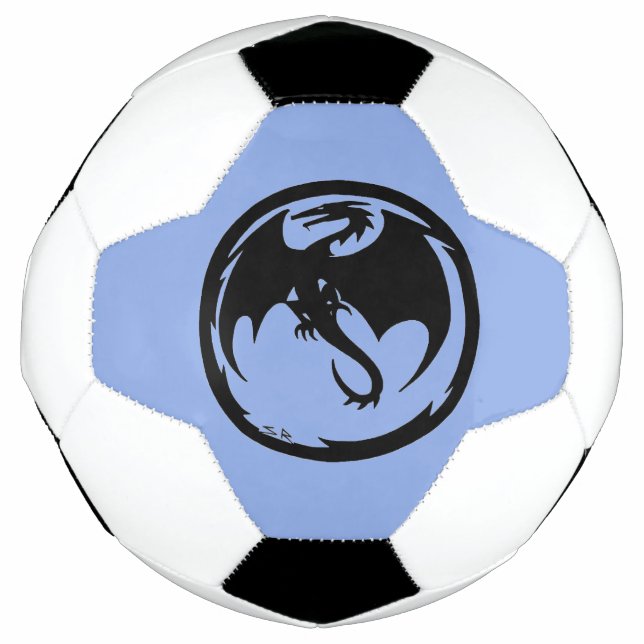 Bola de futebol azul do Dragão Negro (Frente)
