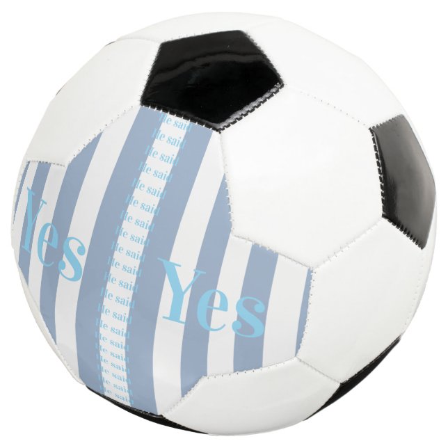 Bola de Futebol Azul e Branco com Listras Ele diss (Três quartos)