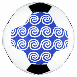 Bola De Futebol Azul Padrão de Ondas Chave Meander Grego