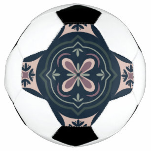 Bola De Futebol Azulejos Florais Geométricos Terrosos