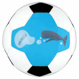 Bola De Futebol Baleia cachalote fofa soprando bolhas desenho anim