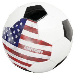 Bola De Futebol Bandeira americana EUA Grunge Retro personalizada