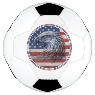 Bola De Futebol Bandeira Americana Vintage Distorcida Águia