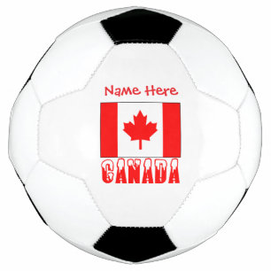 Bola De Futebol Bandeira Canadense Canadá Vermelha Personalizada
