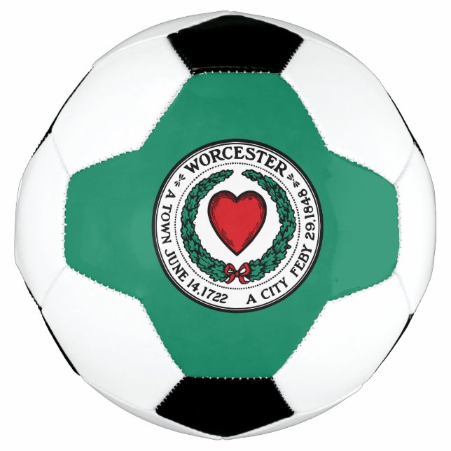 Bola De Futebol Bandeira de Worcester, Massachusetts  (Frente)