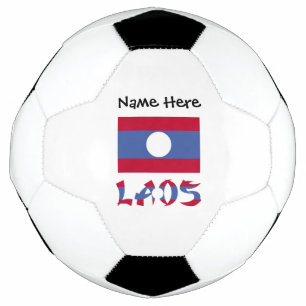 Bola De Futebol Bandeira do Laos Personalização Azul