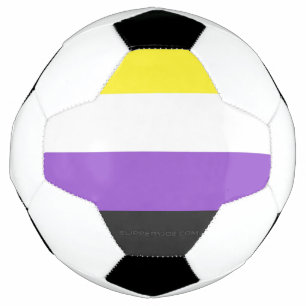 Bola De Futebol Bandeira do Orgulho Não Binário da SlipperyJoe's a