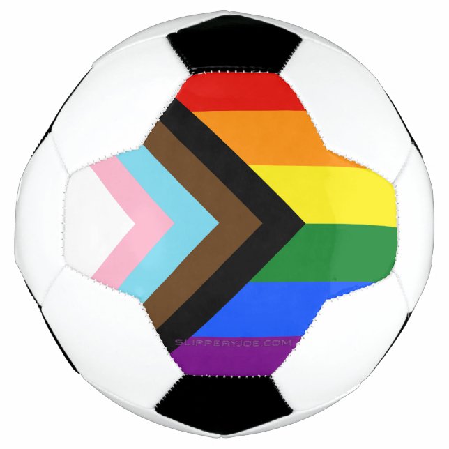 Bola De Futebol Bandeira do Orgulho Progressivo de SlipperyJoe sei (Frente)
