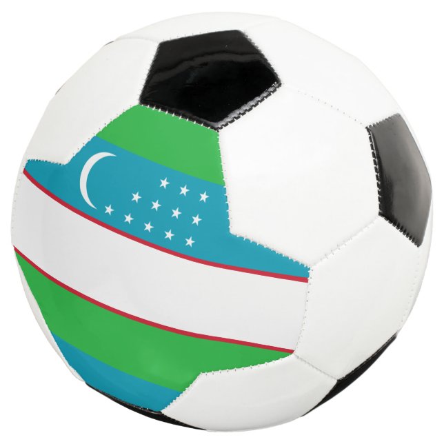 Bola De Futebol bandeira do uzbequistão (Três quartos)