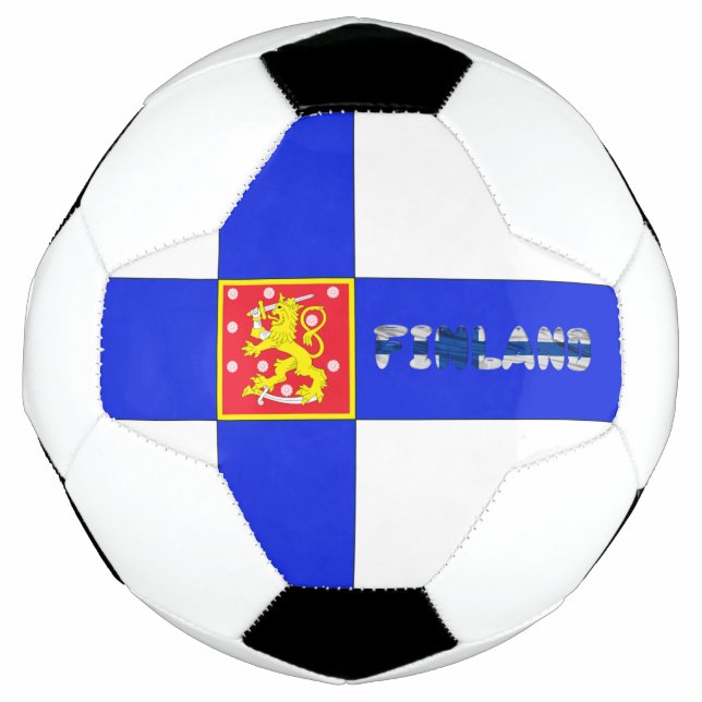 Bola De Futebol bandeira finlandesa (Frente)